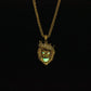 Diamond crown lion head hip hop luminous necklace men's unisex gold-plated hiphop luminous pendant