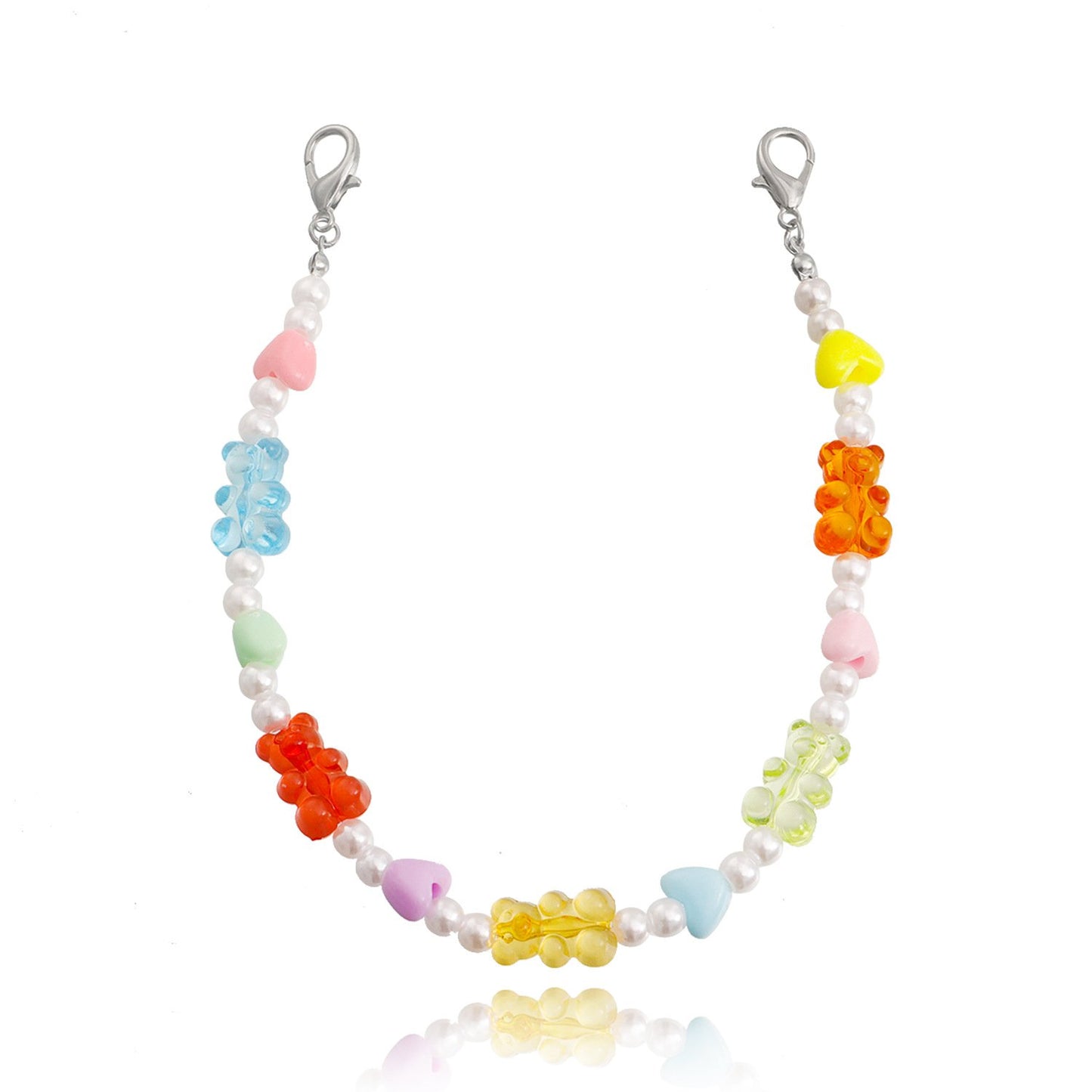 Jewelry ins fashion candy color bear foot jewelry female exquisite resin imitation pearl jewelry shoe chain