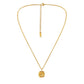 Fashion personality versatile simple stainless steel gold retro coin bee short necklace clavicle chain necklace