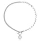 Jewelry stitching chain imitation pearl necklace love mother-of-pearl beaded necklace female clavicle chain light luxury feeling