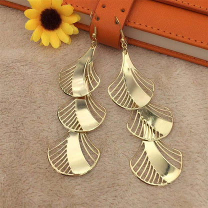 Earrings Hollow Shell Multi-layer Ladies Earrings Skirt Scallop Indian Vintage Earrings