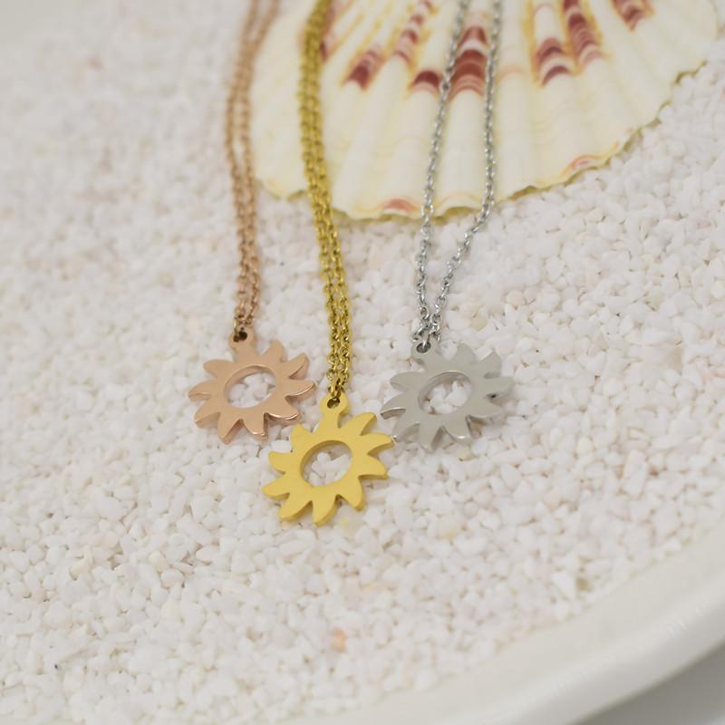 accessories sun flower necklace women sunflower pendant