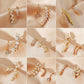 Simple Star Small Diamond Ear Clip Leaf Flower Sun Flower Geometric Pearl Zircon No Pierced Ear Stud Set