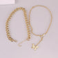 Fashion double thick chain necklace ins retro metal butterfly exaggerated personality chain hip-hop necklace