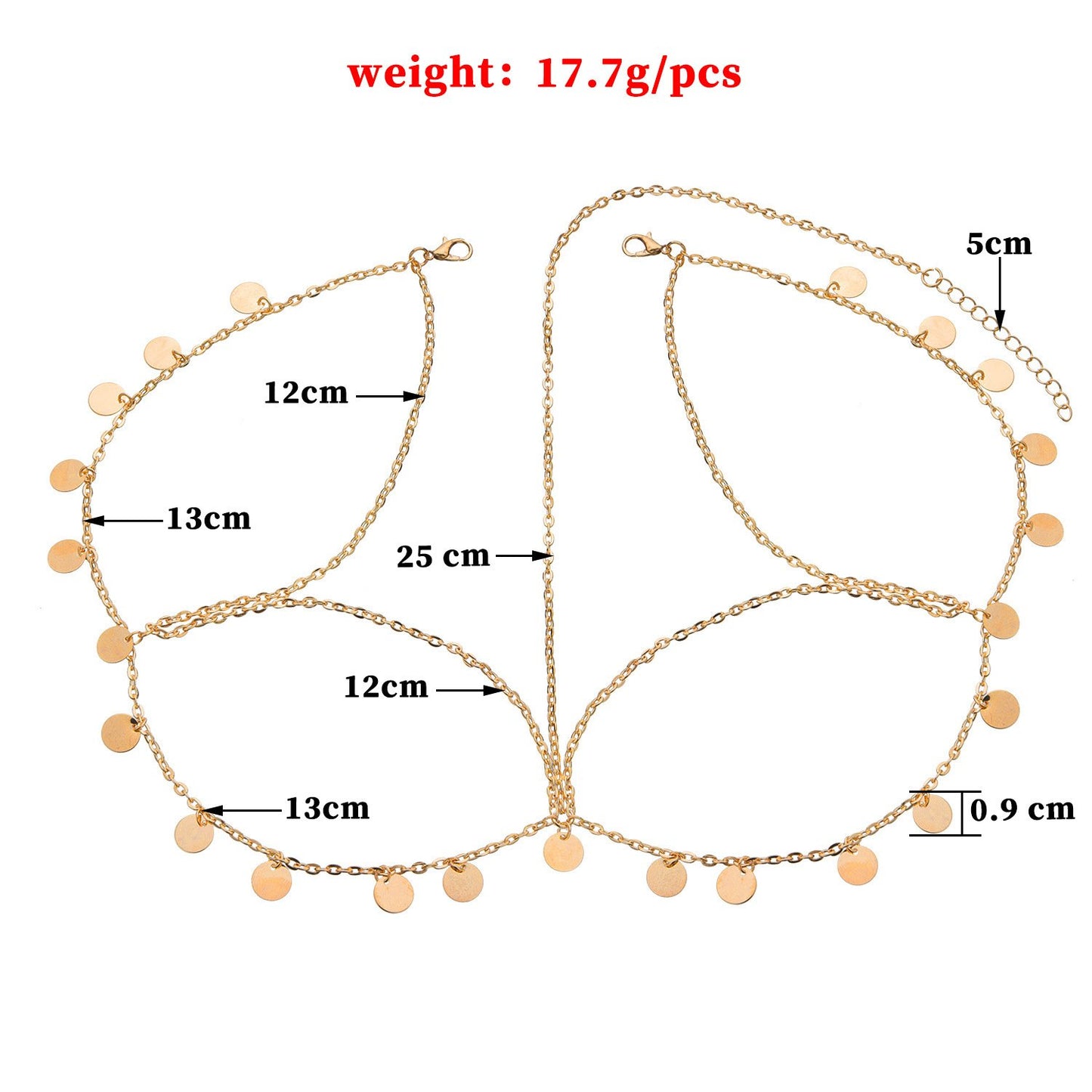 Street shot super shiny sequins wave tassel chain headdress headband hair accessories