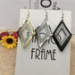Hollow rhombus curved surface women frosted earrings summer