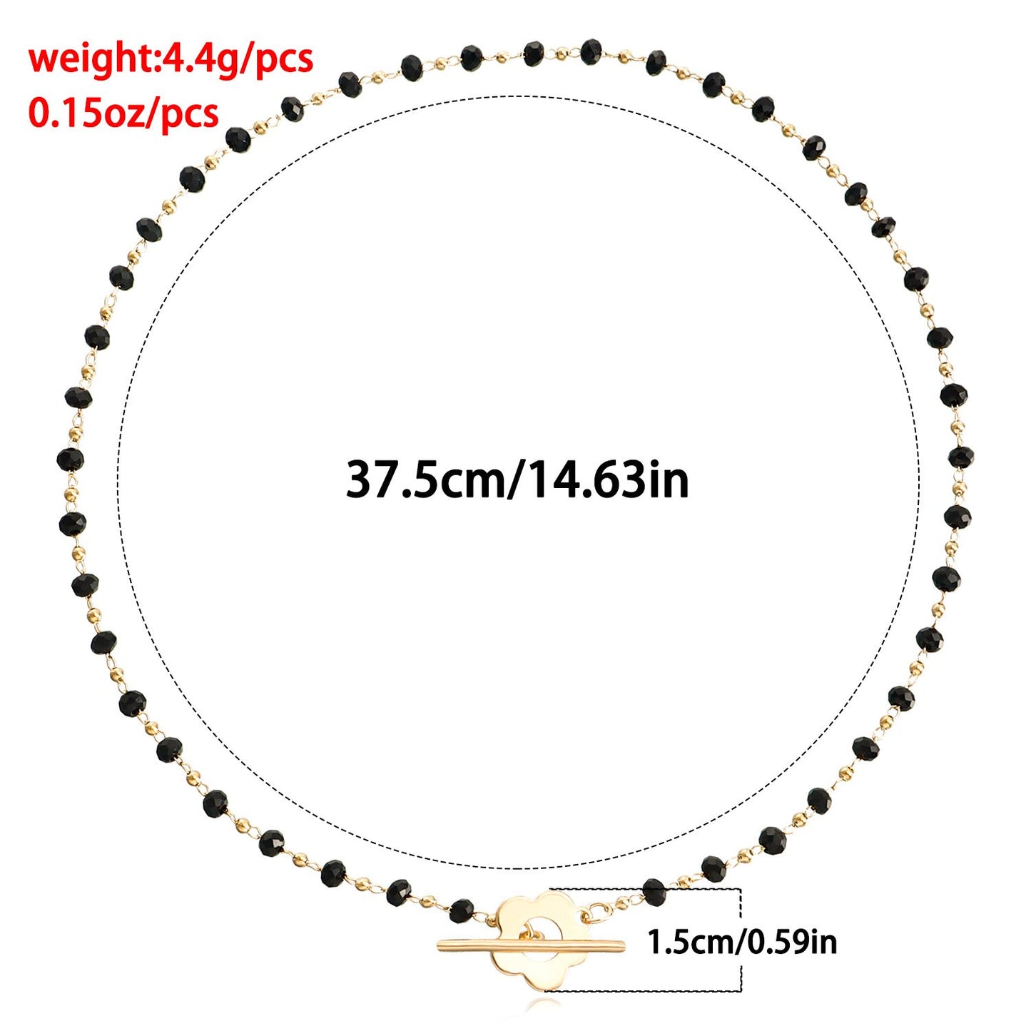 Jewelry Fashion Temperament Colorful Crystal Glass Beads Necklace Simple OT Buckle Short Flower Necklace