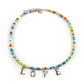 Small Fresh Alphabet Necklace Female Bohemian Handmade Colorful Rice Beads Clavicle Chain