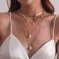 Jewelry Pearl Pendant Multilayer Bead Necklace Women's Fashion Retro Handmade Simple Necklace