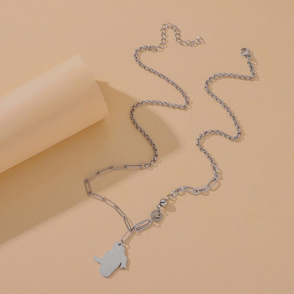 Ins Taobao Tmall Stainless Steel Donald Duck Necklace Cold Fashion Titanium Steel Item Jewelry