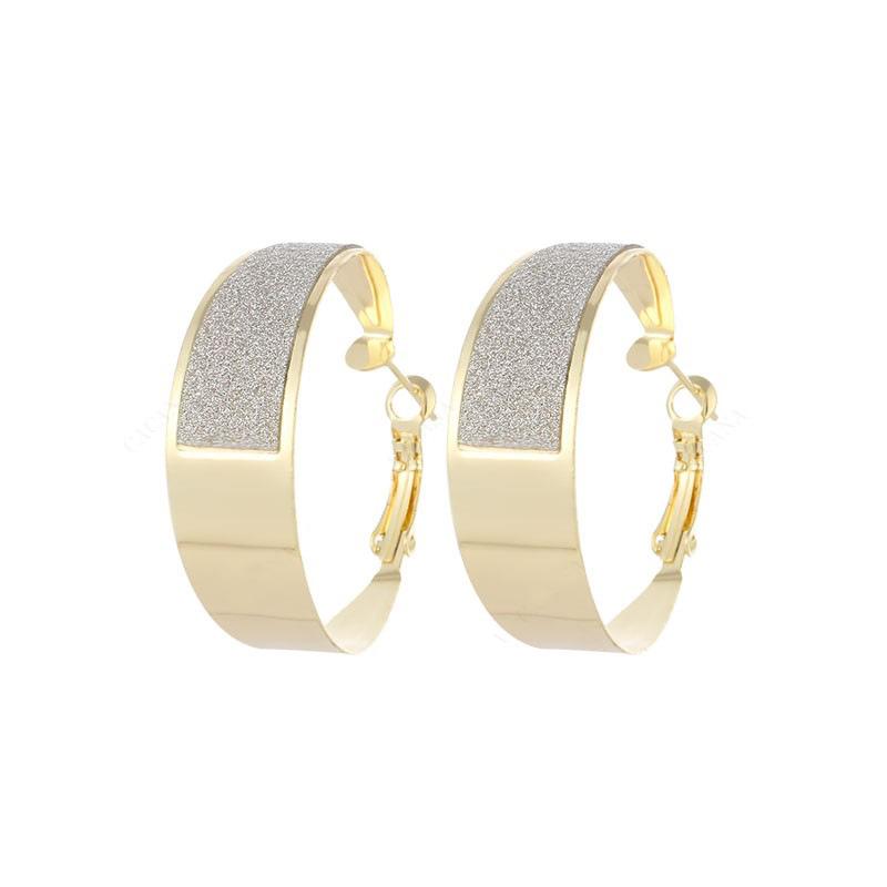 Fashion temperament matte earrings alloy ring ear jewelry earrings earrings