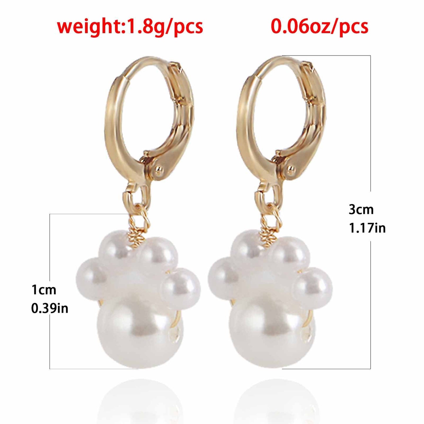 Jewelry Vintage Imitation Pearl Dog Footprint Pendant Earrings Women Earrings High Quality Earrings