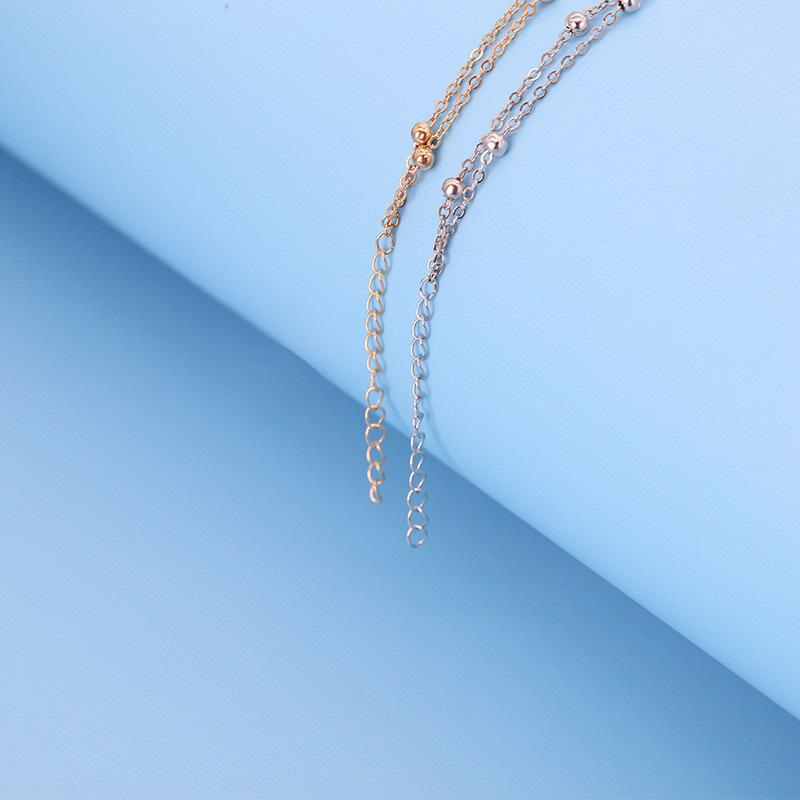 Fashion street shooting multi-layer copper bead ankle chain adjustable beach ankle ankle bracelet bracelet dual-purpose women's accessories