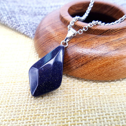 Multi-faceted Crystal Necklace Natural Stone Clavicle Chain Creative Stone Simple Pendant