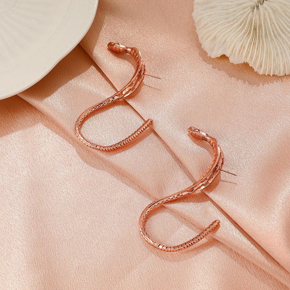 Retro metal snake earrings national personality exaggerated cobra earrings ins design sense earrings