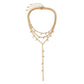 Jewelry Niche Design Sense Inlaid Rhinestone Tassel Necklace Metal Versatile Chain Clavicle Necklace