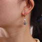 Jewelry micro-set diamond blue eyes pearl pendant earrings women's popular temperament earrings