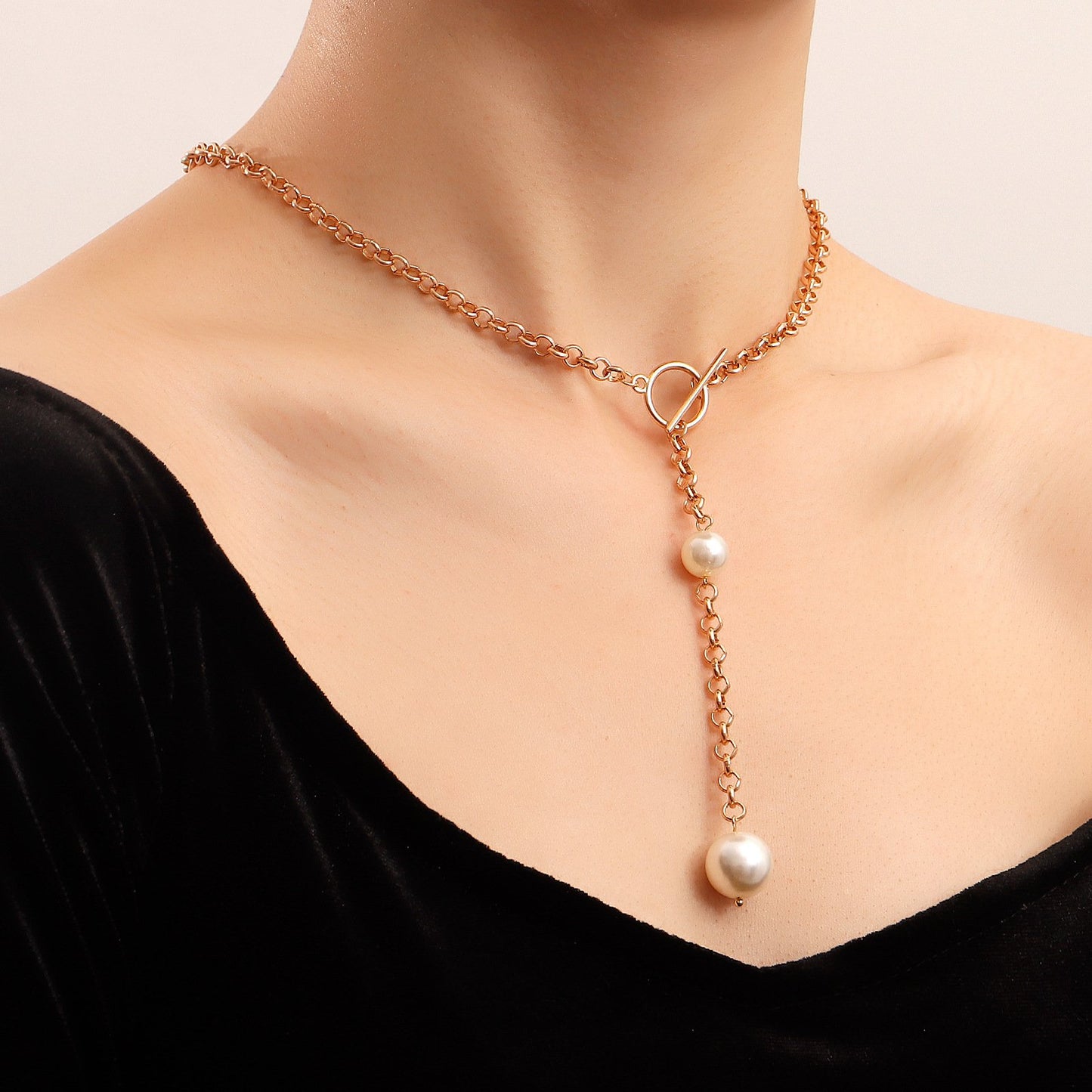 Jewelry Simple Long Section Tassel Imitation Pearl Pendant Necklace Necklace Female Ins Niche Design
