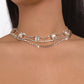N1629 Multi-Layered Rhinestone Claw Chain Necklace Personality Trendy Small Luxurious Geometric Retro Necklace