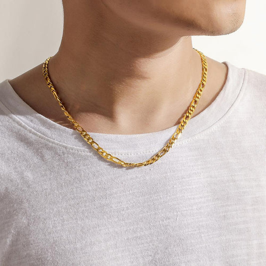 Men's Stainless Steel Titanium Steel Plated 18K Gold Short Necklace Simple and Elegant Clavicle Chain Accessories Year