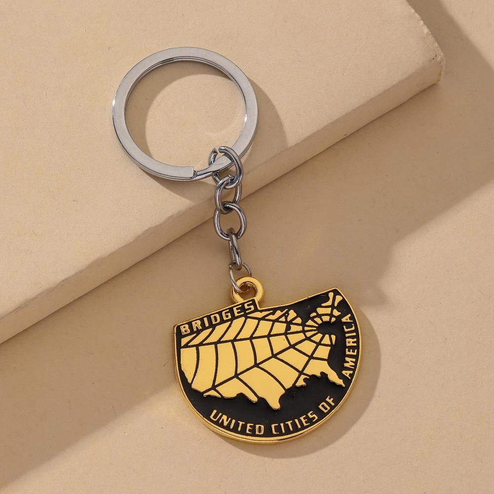 DeathStranding Death Stranding California Map Alloy Drip Oil Pendant Necklace Keychain