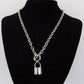 Fashion Trend Jewelry Simple Versatile OT Buckle Lock Accessories Retro Lock Necklace Female