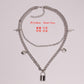 Jewelry Fashion Geometric Double Layer Versatile Lock Key Necklace Retro Snake Pendant Necklace Female