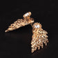 Retro Harajuku Stereo Wings Trendy Earrings Feather Diamond Fashion Alloy Beautiful Temperament Piercing Earrings C611