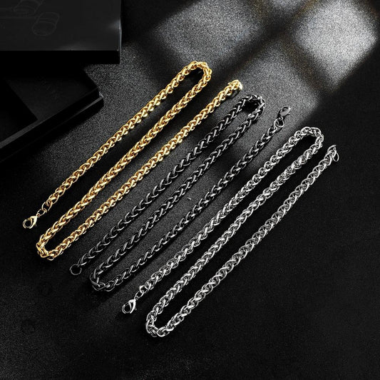 Fashion Hip Hop Necklace Trend Men Flower Basket Chain Single Chain Iron Chain Jewelry