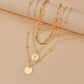 Fashion Round Alloy Queen Head Necklace Simple Multi-Layer Clavicle Chain Necklace Accessories