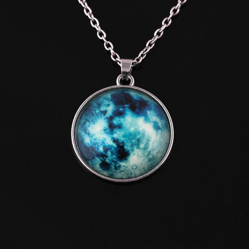 Harajuku Universe Fantasy Starry Sky Time Gemstone Luminous Necklace Personality Luminous Pendant Jewelry