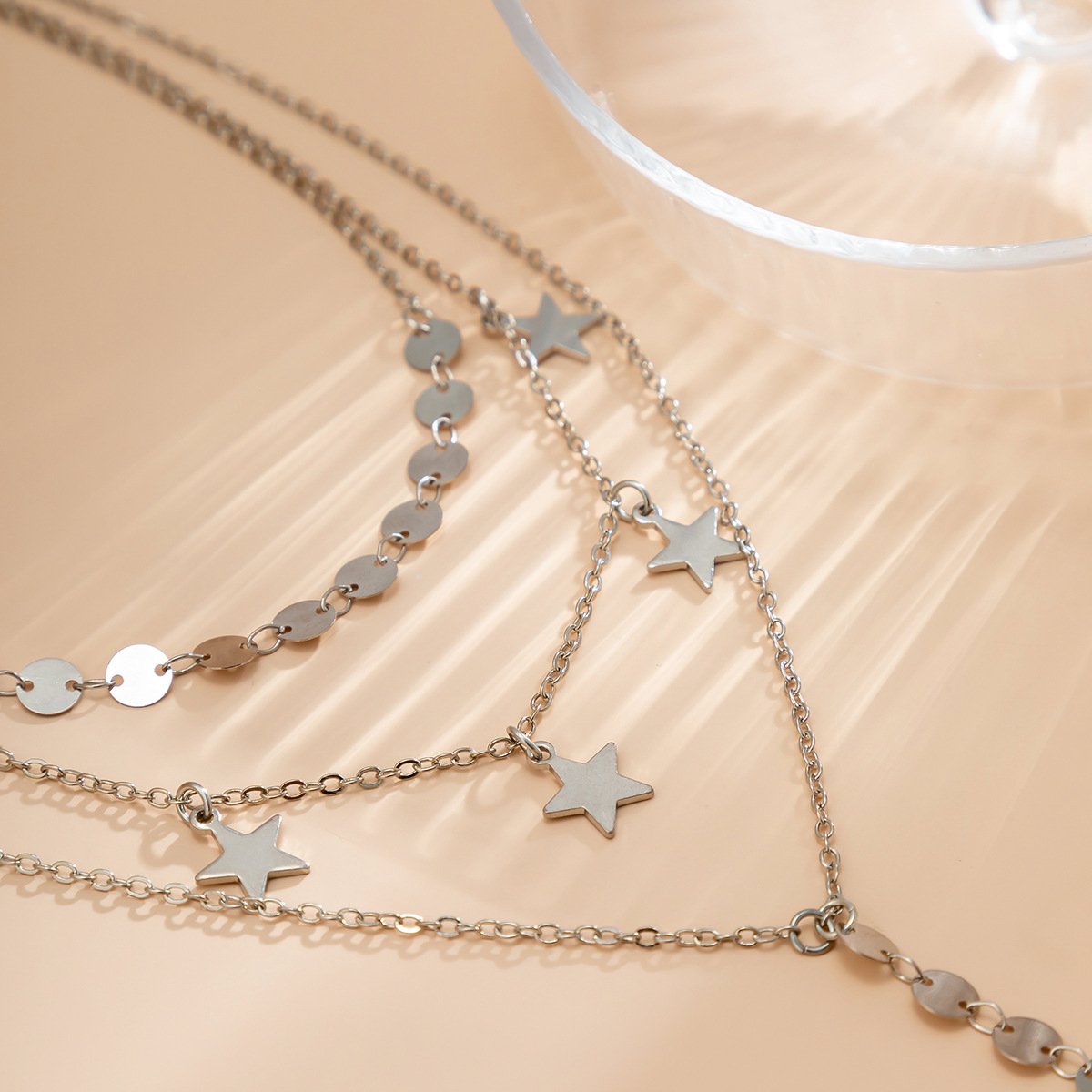 Jewelry simple star-shaped long sequin Y-shaped necklace female personality versatile multi-layer tassel necklace
