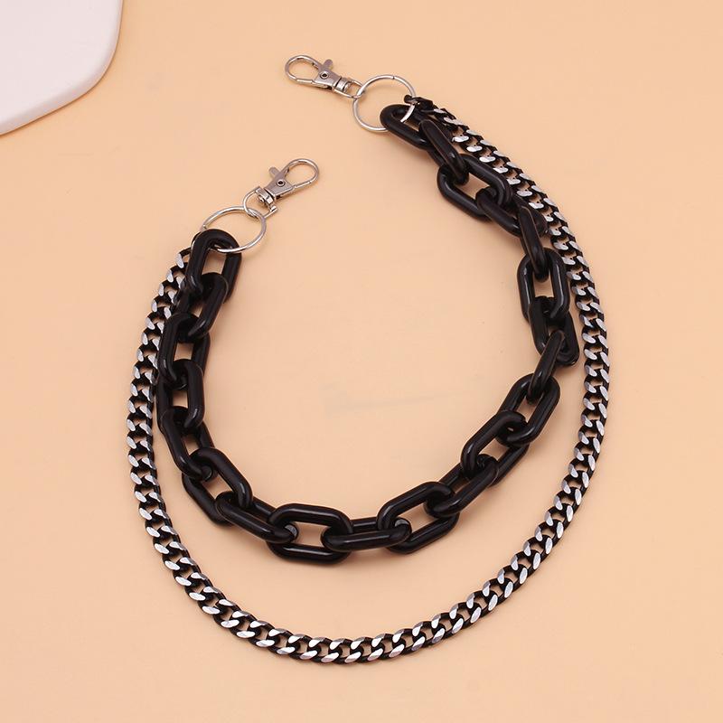 Hip-hop trend waist chain jeans chain ornaments punk street pants chain acrylic double-layer hanging chain