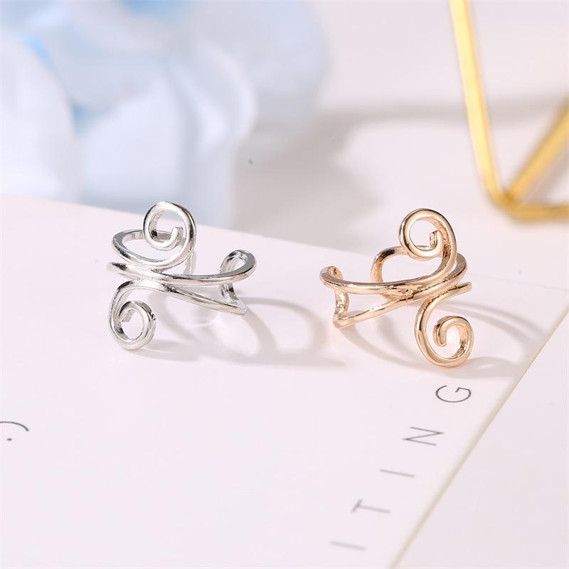 ins fashion ear clip double line personality no ear hole ear bone clip creative geometric spiral earring men and women earrings