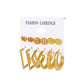 Fashionable Metal Hoop Earrings 6 Pairs Set Exaggerated Retro Geometric Earrings Versatile Earrings
