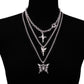 Hip-hop cross chain chain trendy street metal fashion design butterfly pendant clavicle chain multi-piece necklace