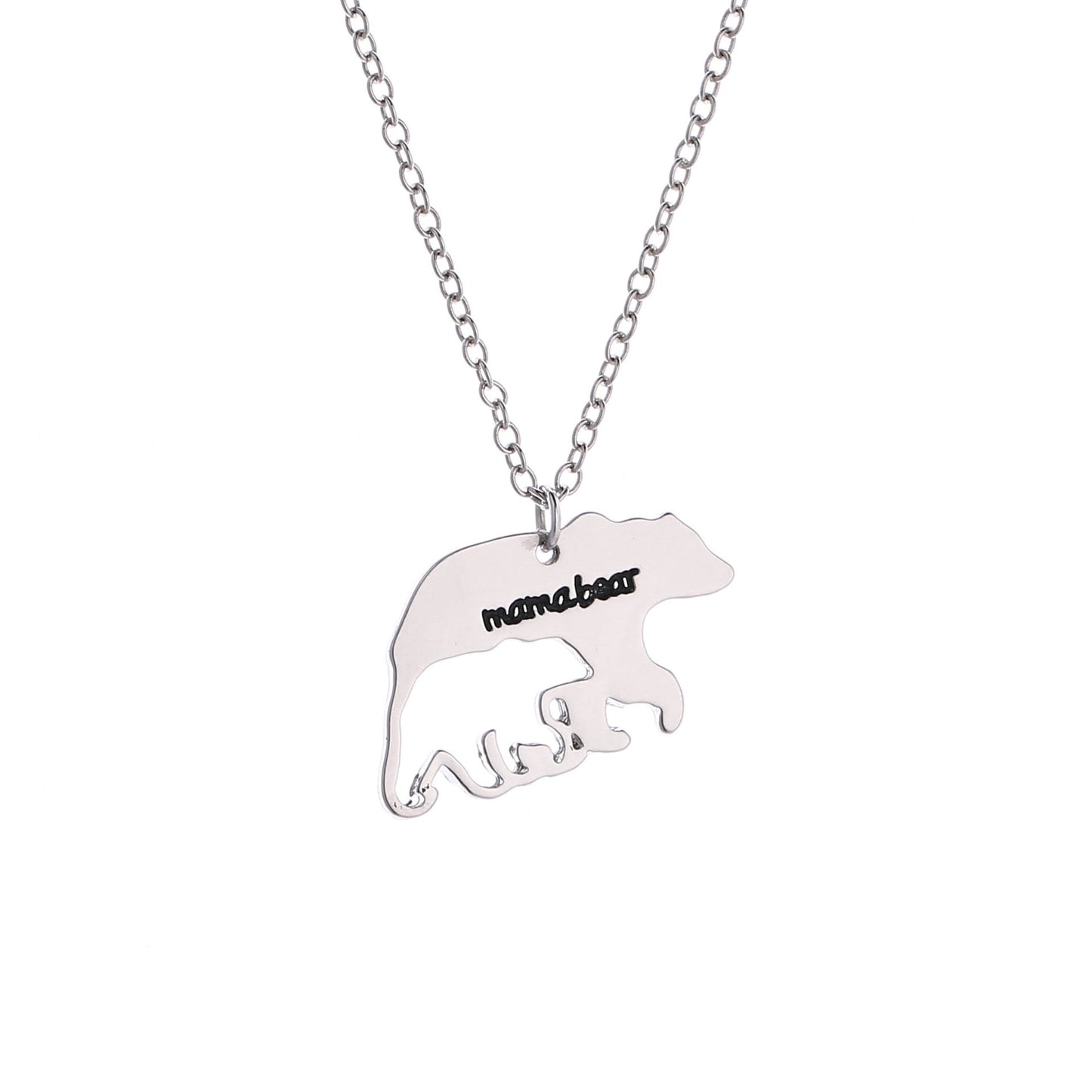 Accessories MaMabear Mother and Child Bear Necklace Hollow Cub Bear Mama Bear Pendant Mother's Day Gift
