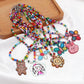 Colorful Beaded Necklace Cartoon Cute Niche Colorful Beaded Necklace Girl Heart Clavicle Chain Short Pendant