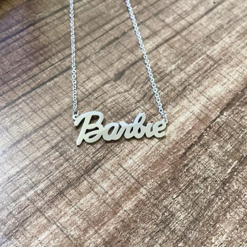 Fashion cute Barbie necklace English alphabet Barbie necklace female