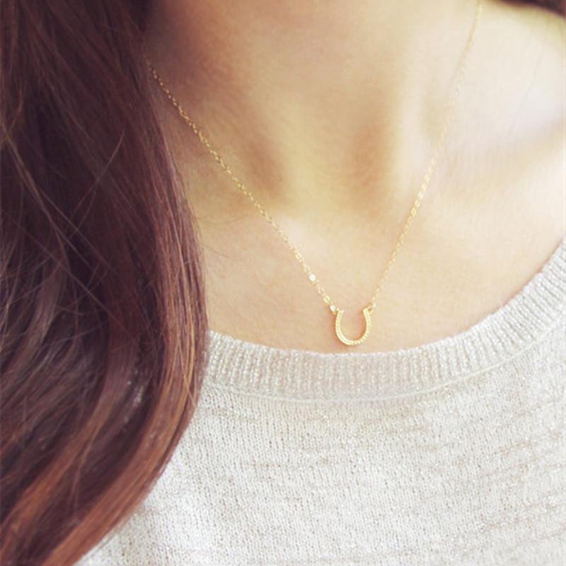 Pendant Necklace Simple Fashion Horseshoe U Shape Necklace Exquisite Clavicle Chain
