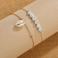 Fashion Alphabet Seashell Double Layer Anklet Beach Vacation Foot Decoration