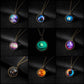Double-sided glass ball luminous couple necklace Harajuku universe fantasy starry sky gemstone pendant jewelry