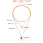 Jewelry trend multi-layer flat snake chain imitation green agate necklace female ins creative niche design sense