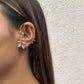 Jewelry Retro Simple Rose Leaf Ear Hanging Versatile Geometric Metal No Ear Pierce Ear Bone Clip