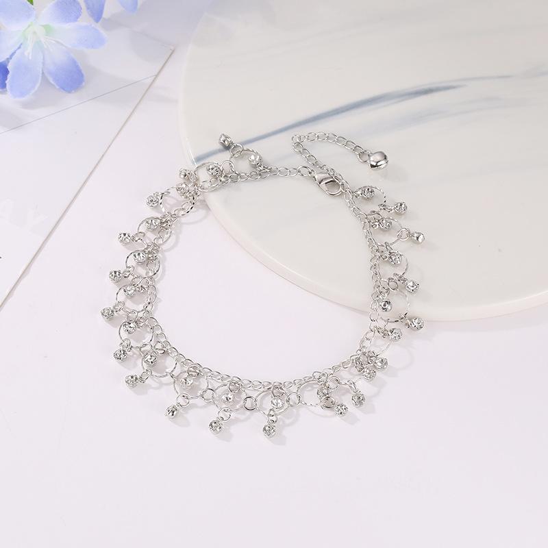 Jewelry fashion beach dance yoga anklet rhinestone tassel anklet