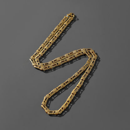 Trendy and fashionable men's stainless steel special-shaped hollow heart-shaped necklace titanium steel long section simple personality couple necklace