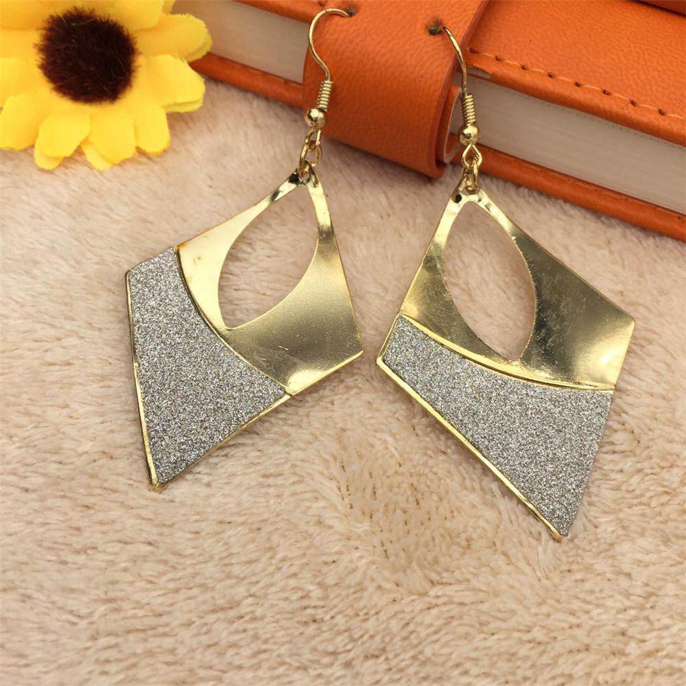 Cutout Rhombus Ladies Evening Dress Off-Shoulder Frosted Earrings