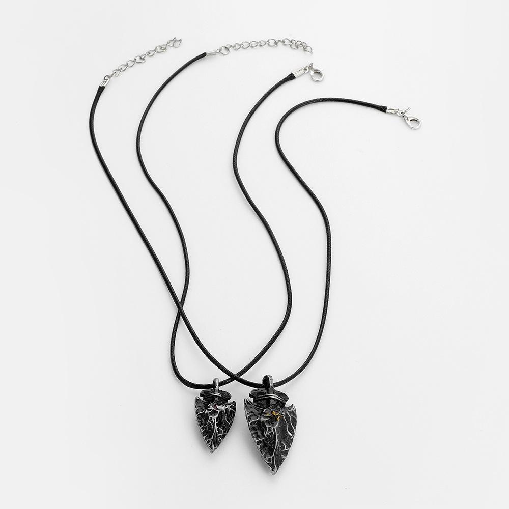 Fashion Couple Irregular Meteorite Texture Necklace Hip Hop Trend Line Up Jewelry Necklace