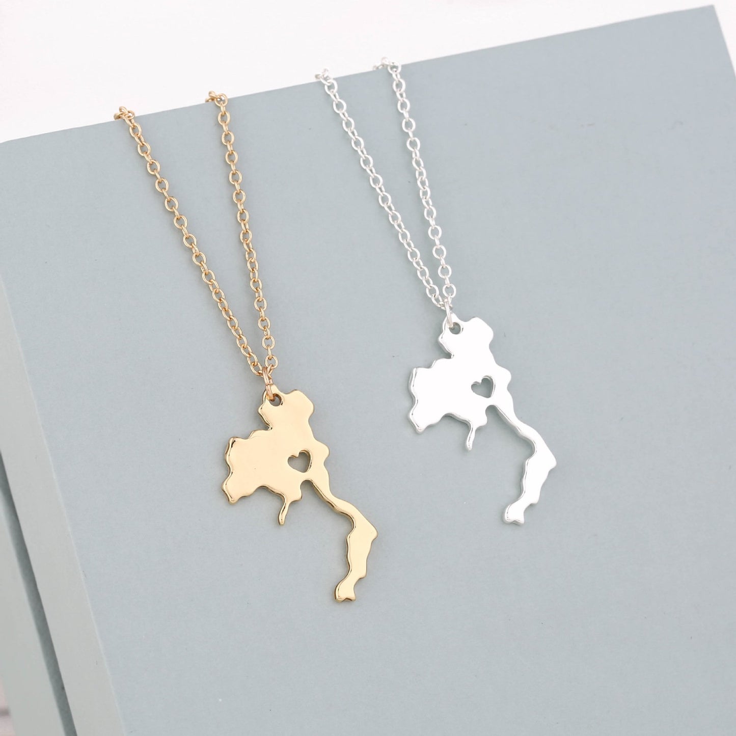Jewelry Thailand Map Necklace Pendant Necklace Thick Gold Plating Hip Hop Jewelry