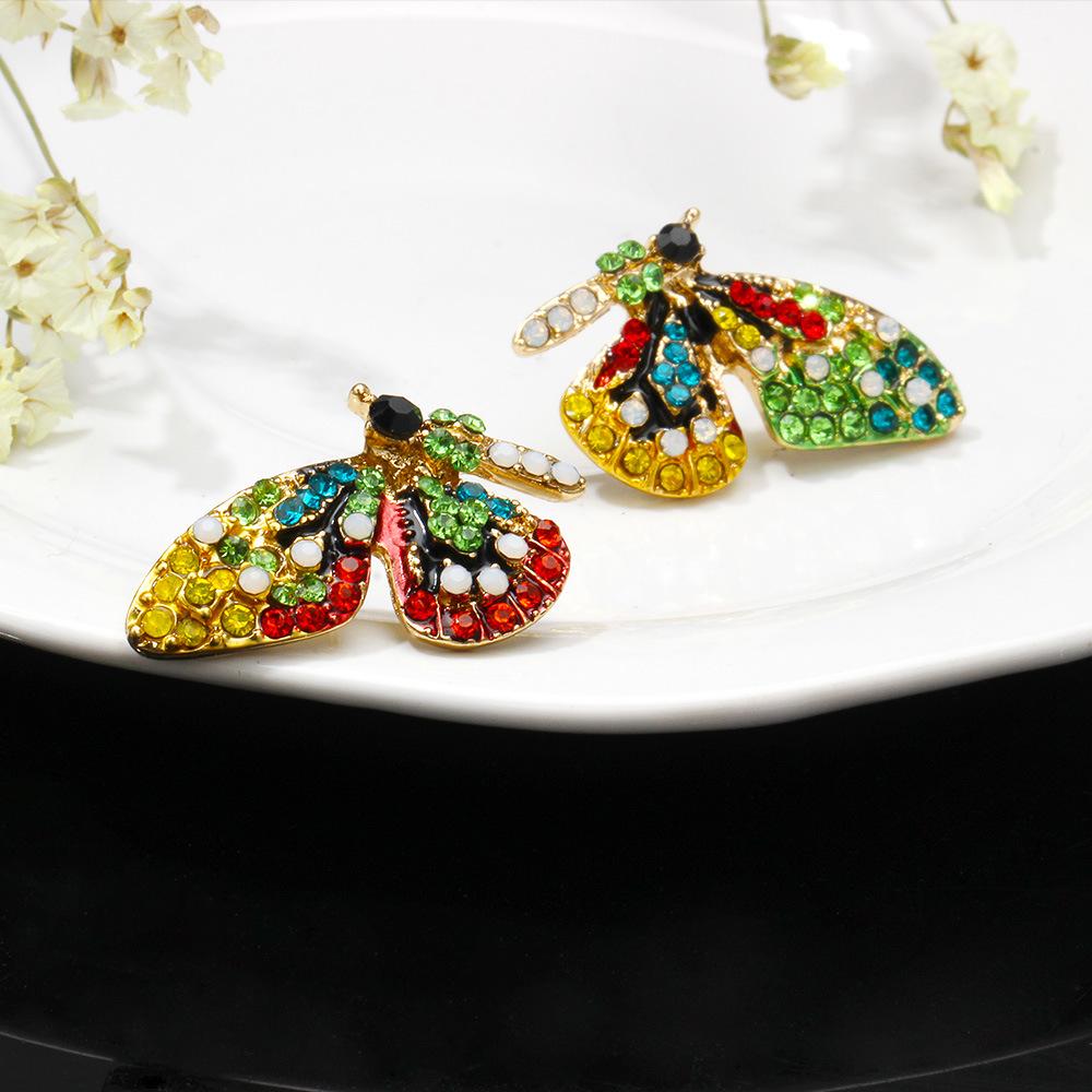 Ins fashion girl jewelry creative ear jewelry color butterfly diamond earring earrings earrings
